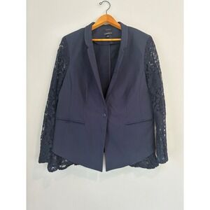 Lane Bryant Bryant Blazer Plus‎ Size 18 Navy Blue Lace Sleeve Career